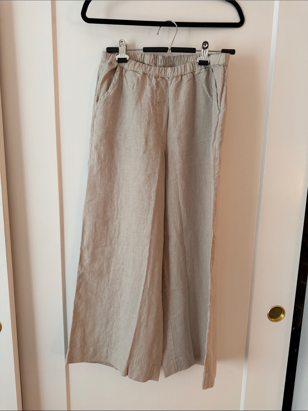 Frank & Eileen Relaxed Linen-Blend Pants in Light Beige
